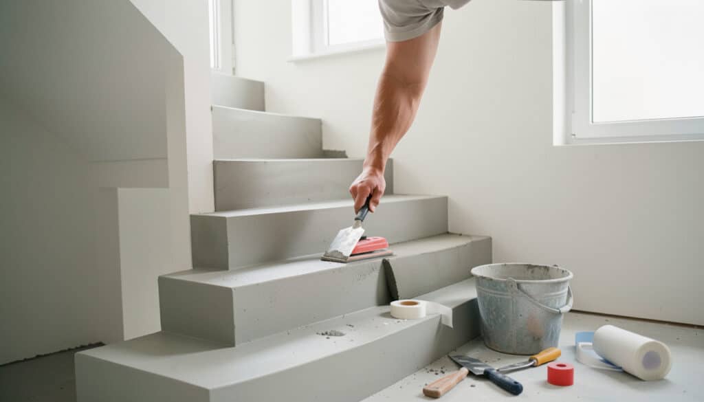 Rénover un escalier avec du béton ciré pas à pas
