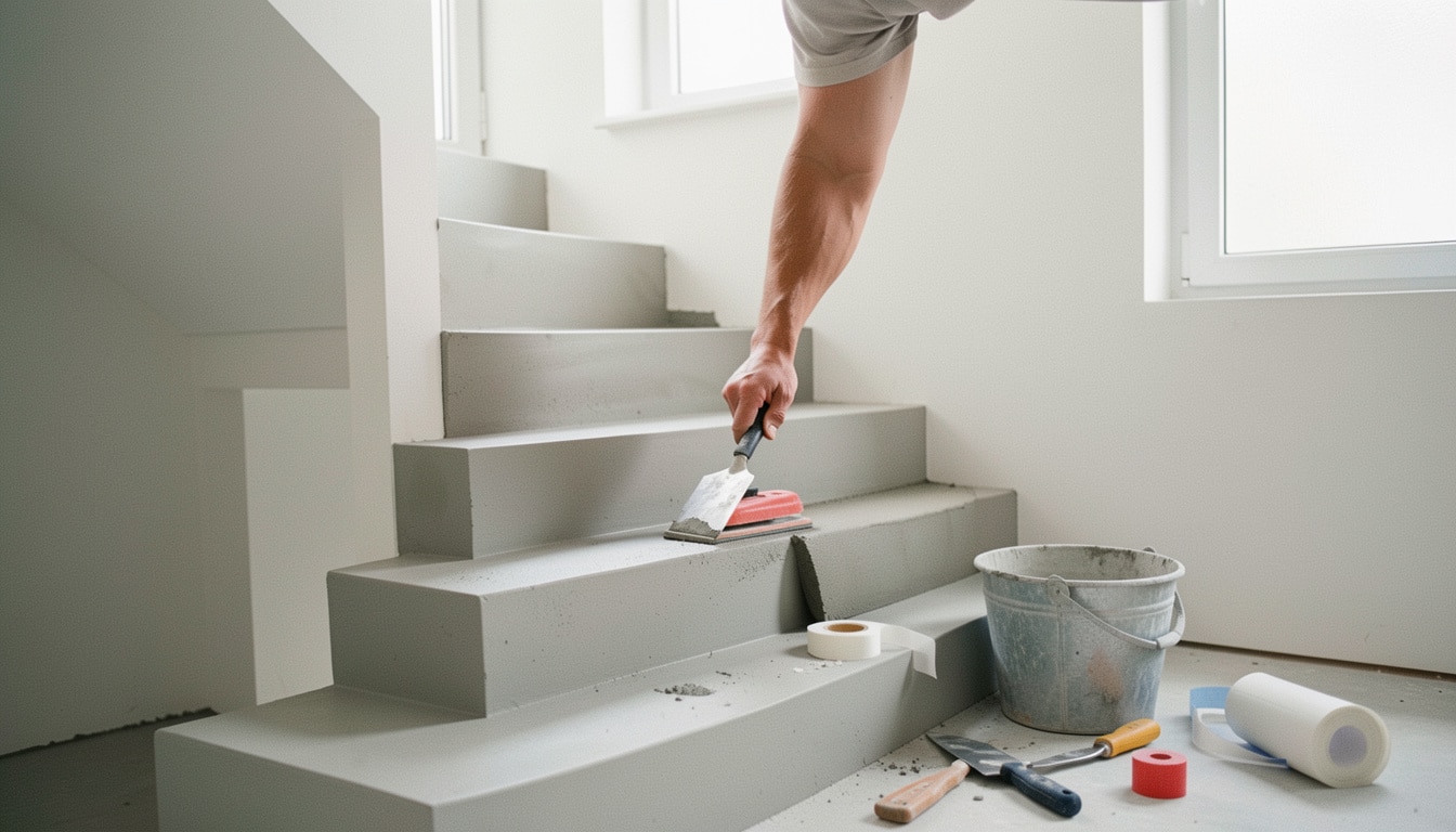 Rénover un escalier avec du béton ciré pas à pas